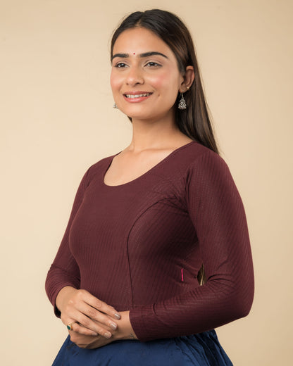 Dobby Long Sleeve High Back Neck