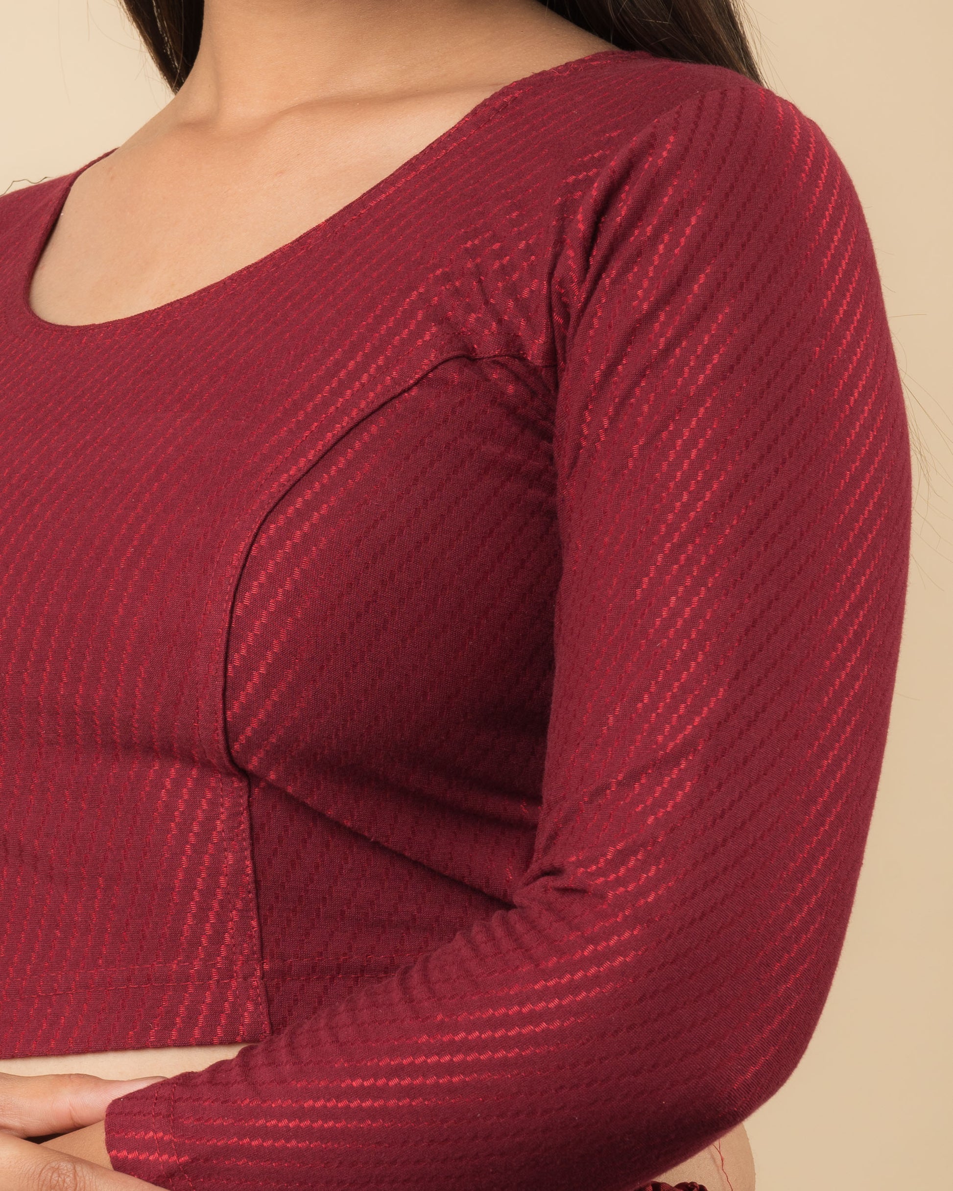 Close-up of the dobby jacquard cotton texture