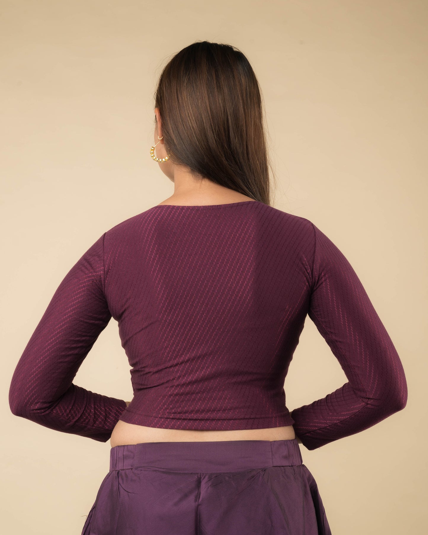Dobby Long Sleeve High Back Neck