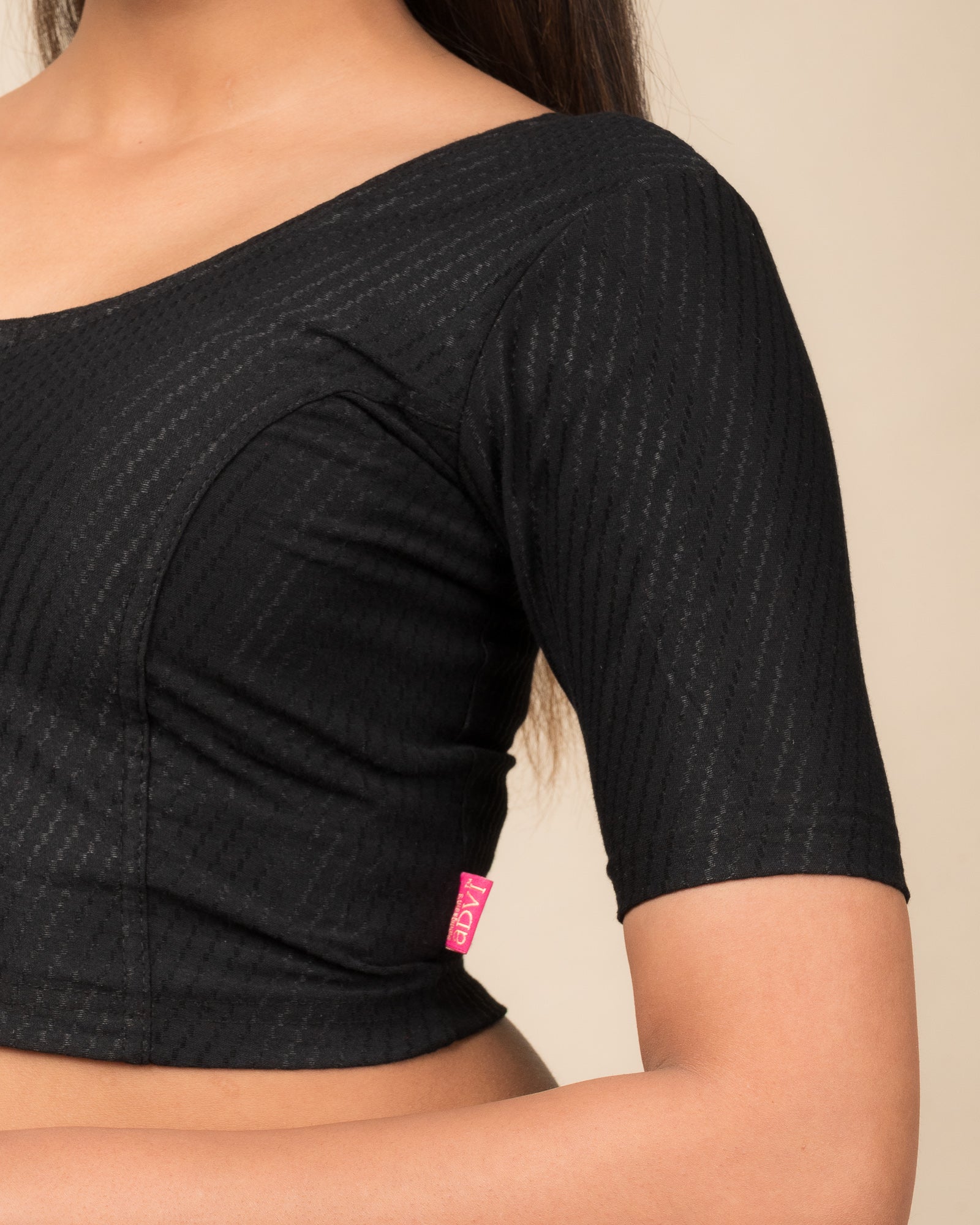 Close-up of the dobby cotton texture.