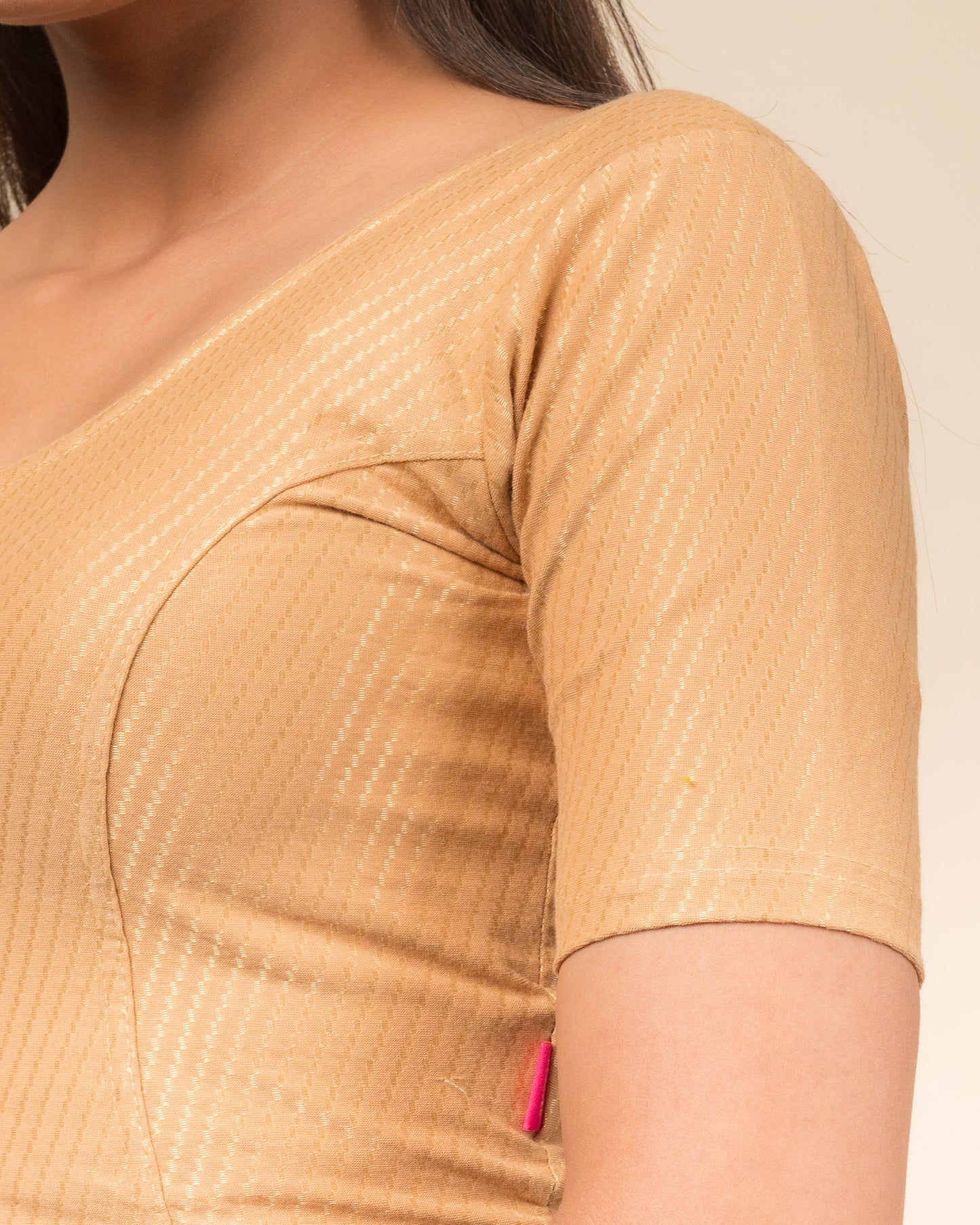 Close-up of the dobby cotton texture.