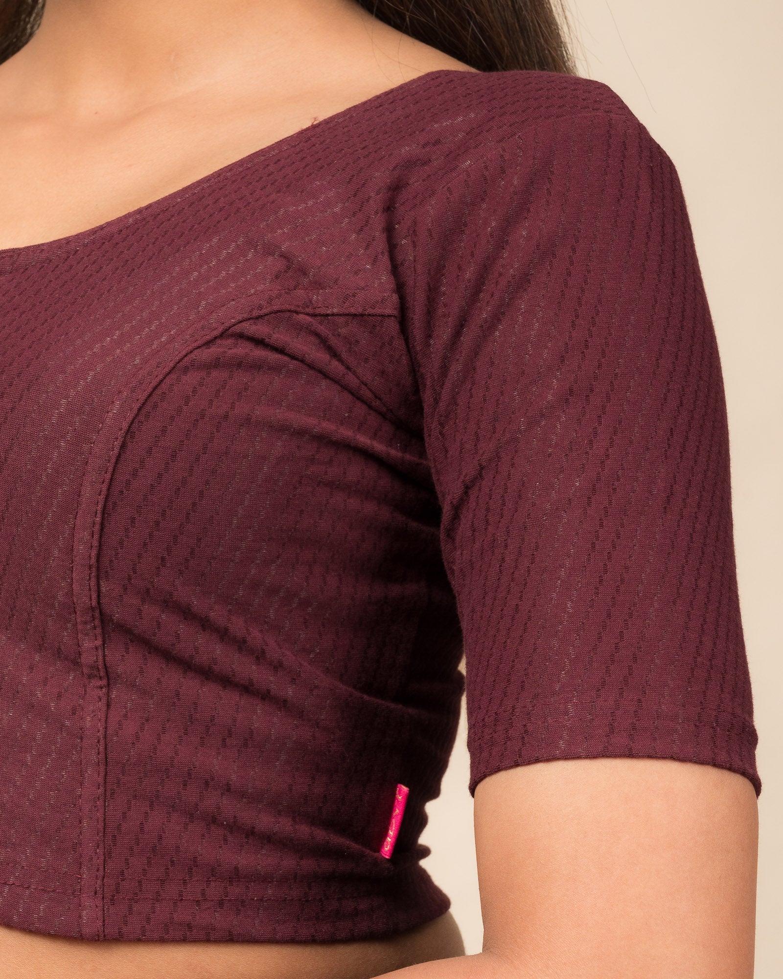 Close-up of the dobby cotton texture.