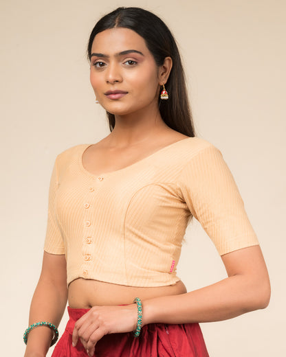  Side profile highlighting the sleeve length and silhouette.