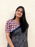 Shabaa Ajrakh Red Mirror Work Blouse