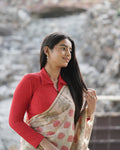 Trisha Red Collar Long Sleeve Blouse
