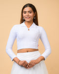 Trisha White Collar Long Sleeve Blouse