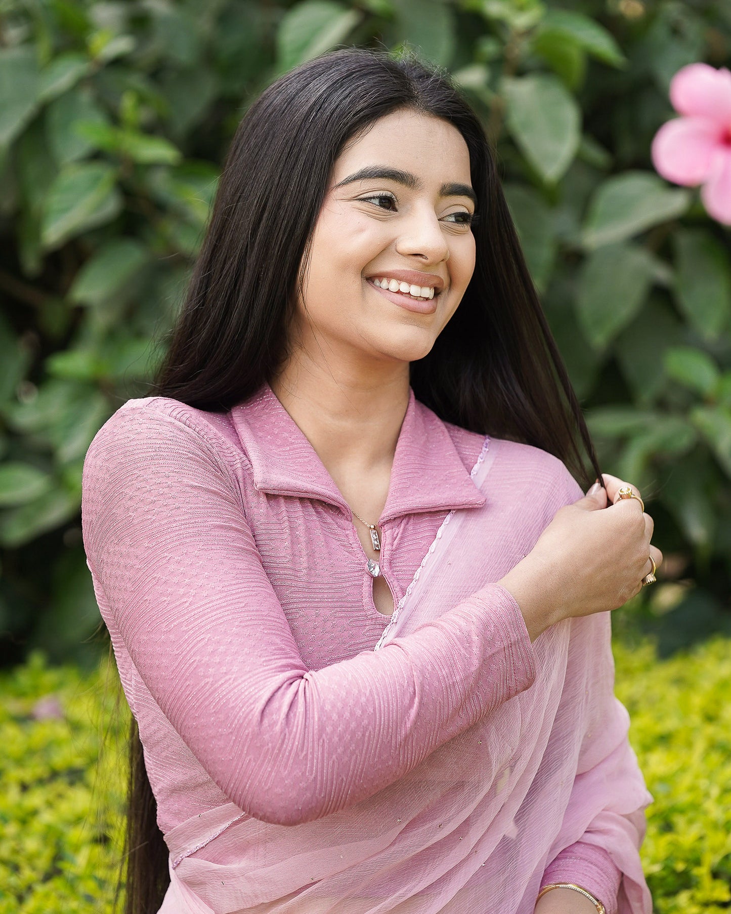 Trisha Onion Collar Long Sleeve Blouse