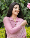 Trisha Onion Collar Long Sleeve Blouse