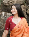Anjali Maroon Lucknowi Embroidered Saree Blouse Advi