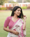 Anjali Onion Lucknowi Embroidered Saree Blouse Advi