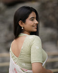 Anjali Olive Lucknowi Embroidered Saree Blouse Advi