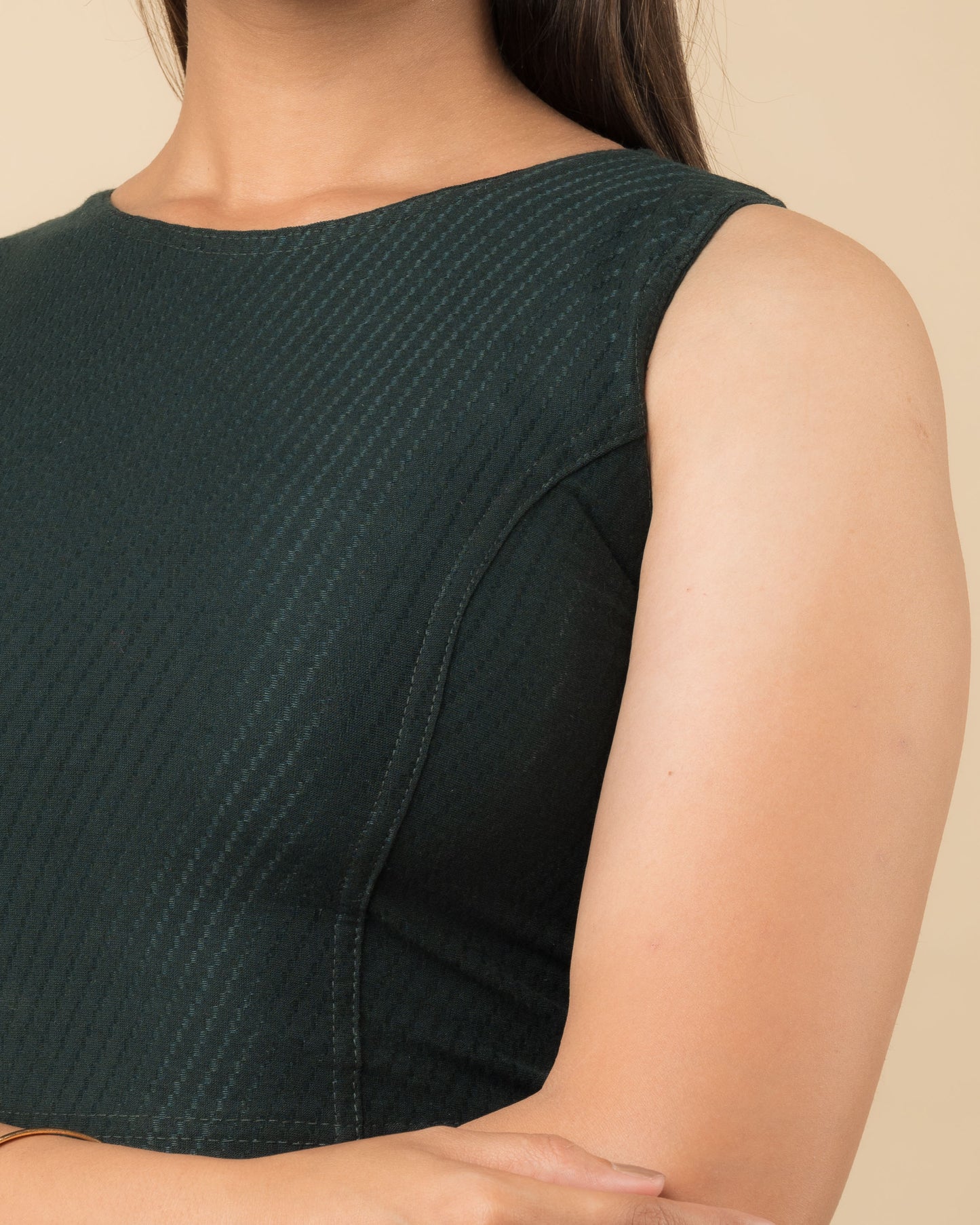 Cotton Sleeveless Solid Stretchable Blouse