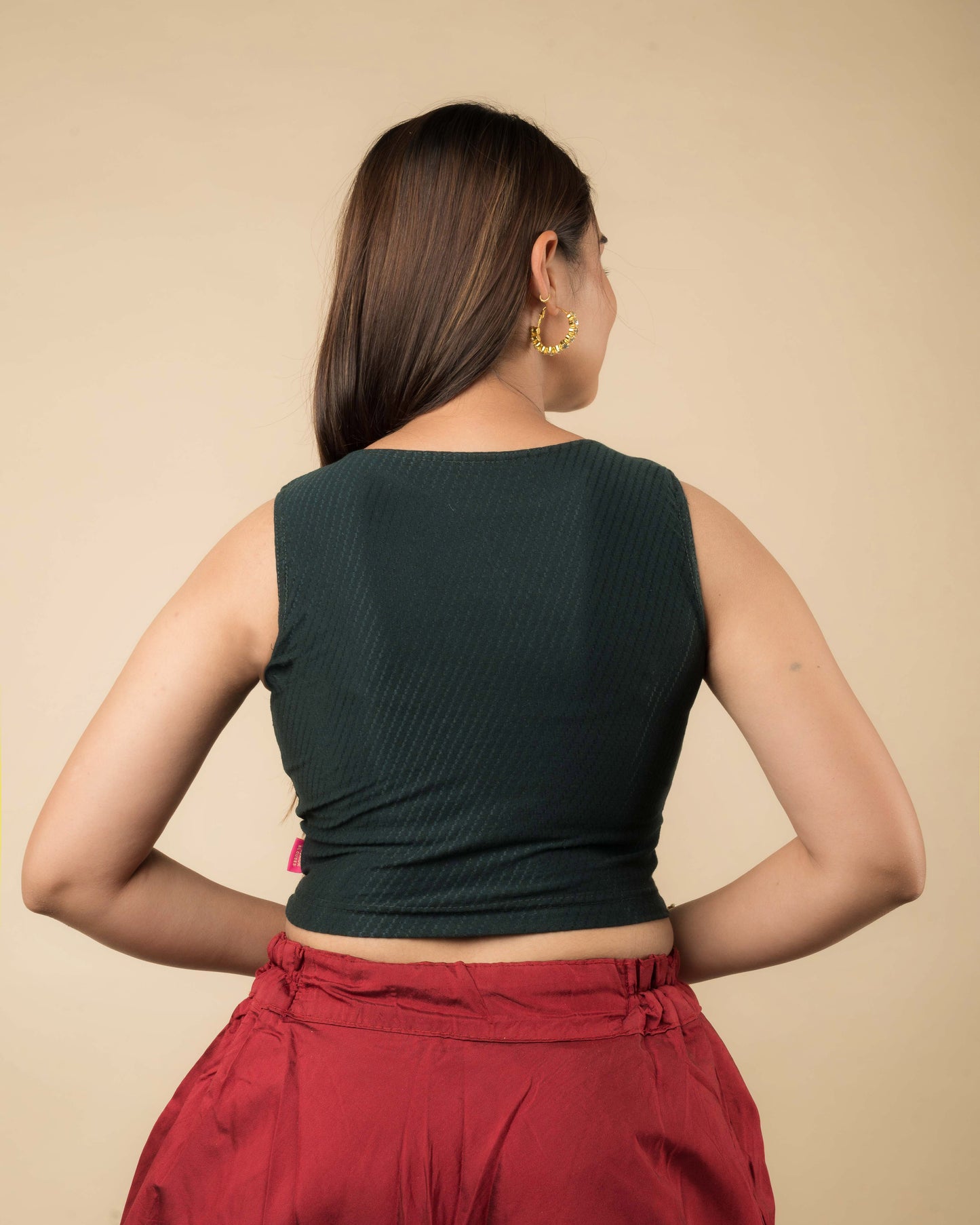 Cotton Sleeveless Solid Stretchable Blouse