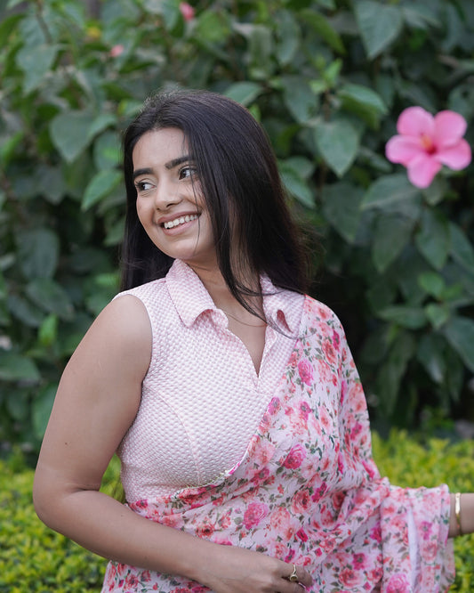 Daftar Pink Gingham Sleeveless Blouse