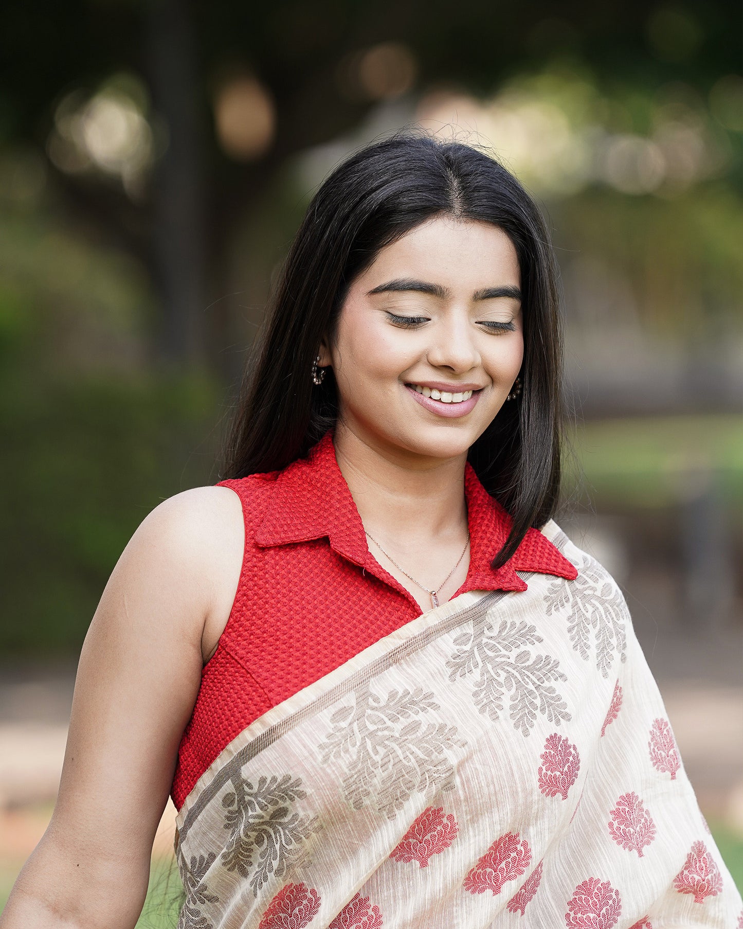 Daftar Red Gingham Sleeveless Blouse