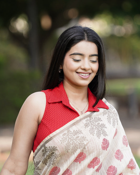 Daftar Red Gingham Sleeveless Blouse
