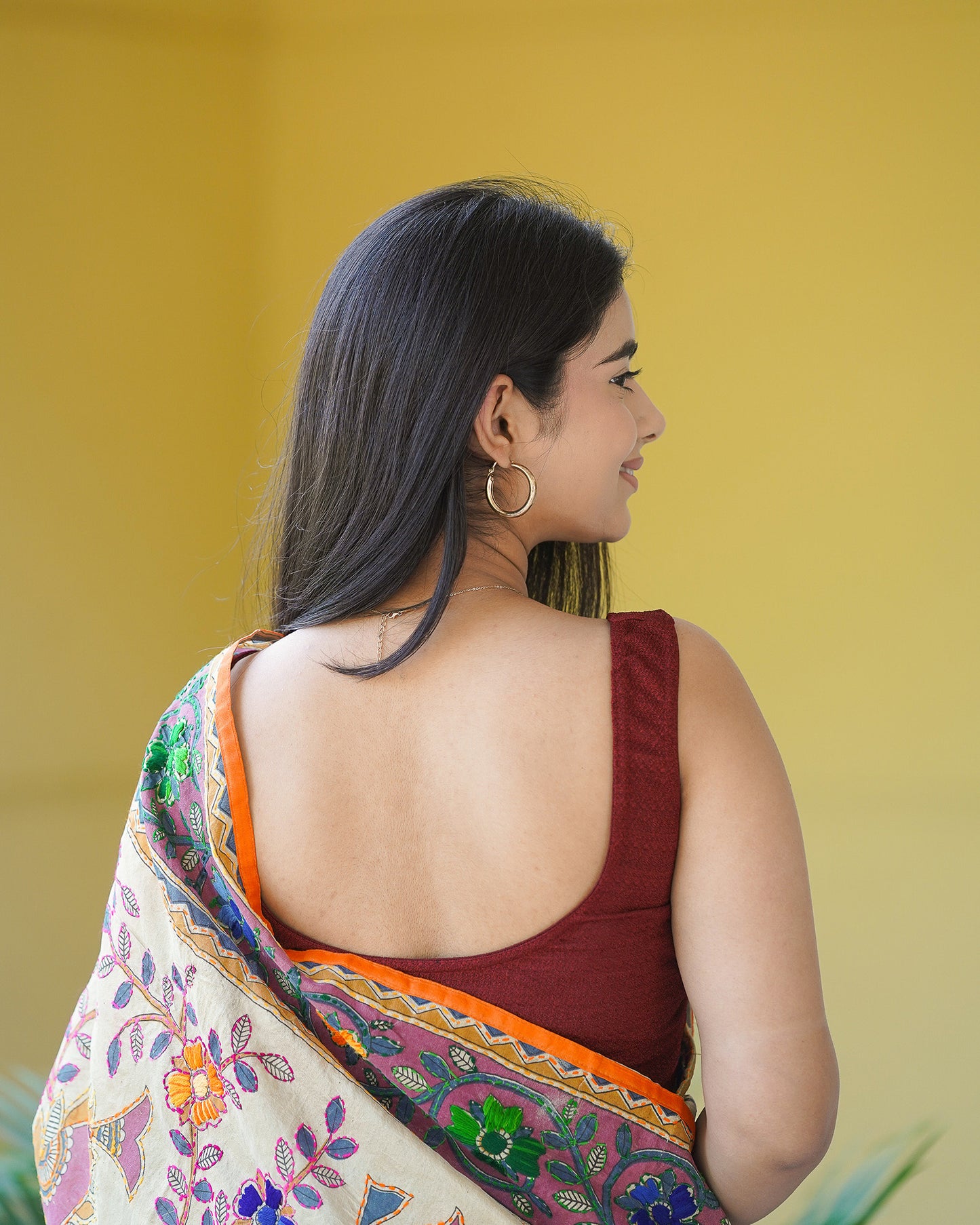 Susheela Maroon Sleeveless Blouse with Pads