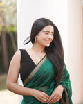 Sumti Black V-Neck Sleeveless Blouse with Removable Pads