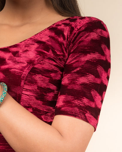advi-readymade-stretchable-blouse-saree-velvet-texture