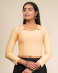 Kullu Winter Collar Jacquard Long Sleeve Stretchable Saree Blouse
