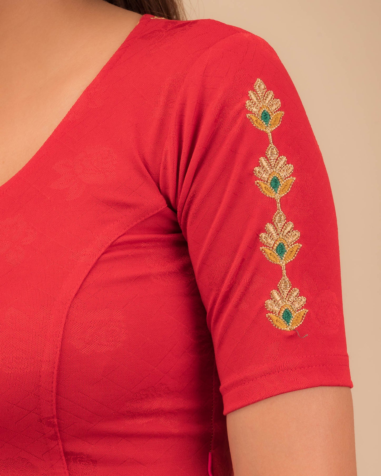Banno Intricate Buti Embroidery Stretchable Slip On Blouse