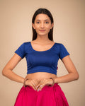 Mala Classic Solid Self Design Stretchable Slip On Blouse