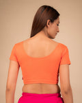 Mala Classic Solid Self Design Stretchable Slip On Blouse