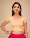 Mala Classic Solid Self Design Stretchable Slip On Blouse
