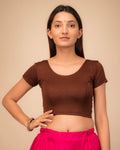 Mala Classic Solid Self Design Stretchable Slip On Blouse