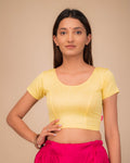Mala Classic Solid Self Design Stretchable Slip On Blouse