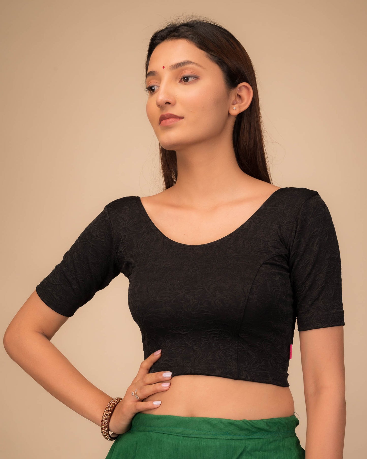 Srishti Classic Round Neck Stretchable Slip On Blouse