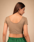 Mala Classic Solid Self Design Stretchable Slip On Blouse