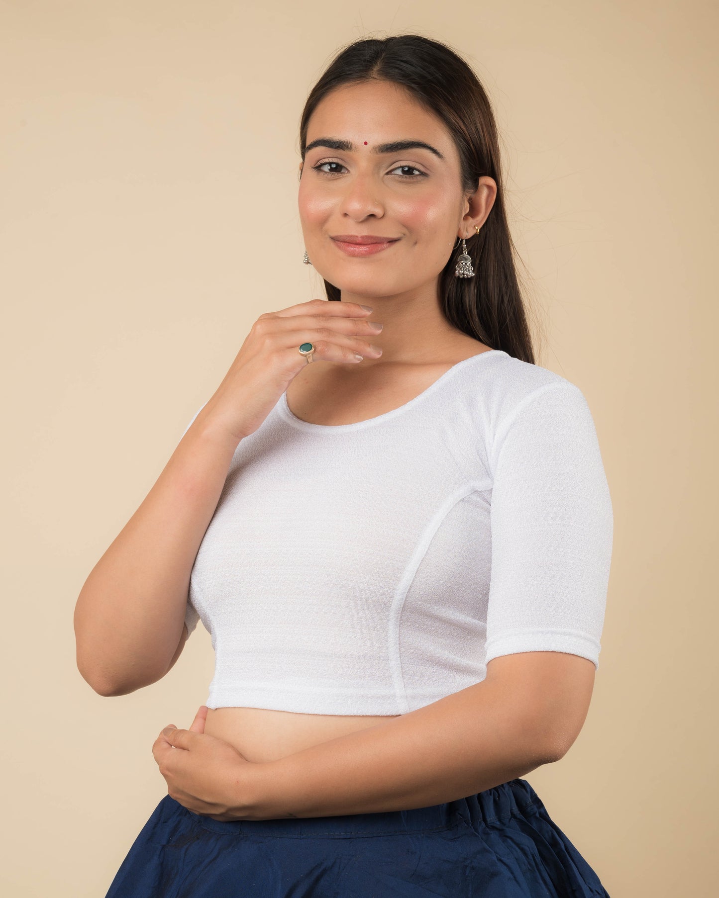 Arishta White Solid Hook Back Corset Blouse – Advi Everyday Basic