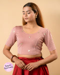 Damini Light Onion Sequin Stripe Blouse