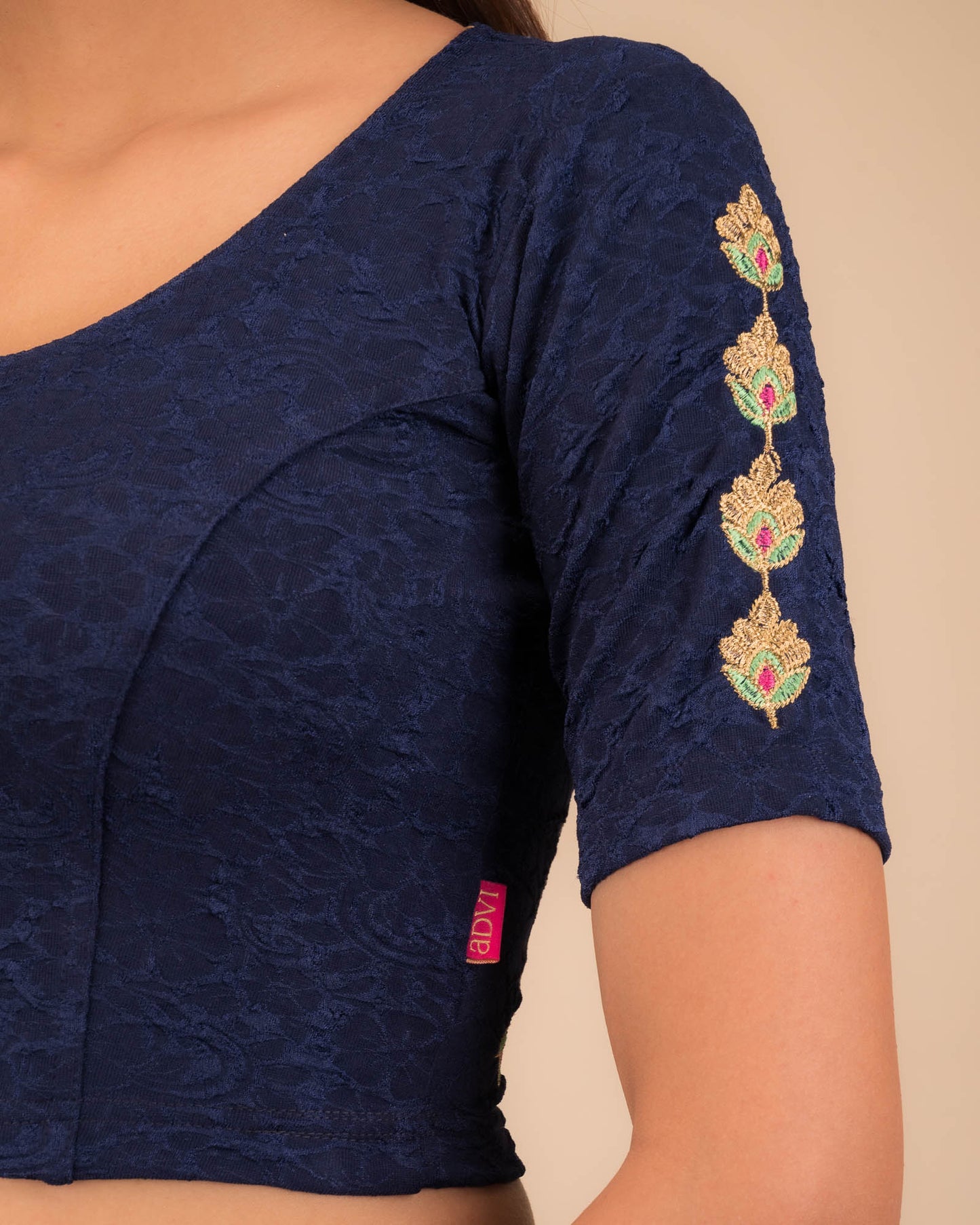 Banno Intricate Buti Embroidery Stretchable Slip On Blouse