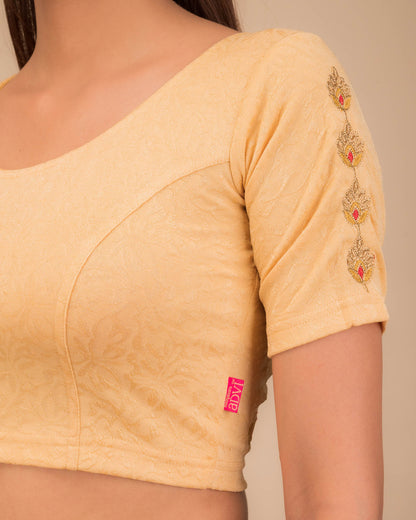Banno Intricate Buti Embroidery Stretchable Slip On Blouse