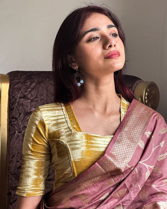 Asha Textured Velvet with a Swarovski embellished Square collar Neckline Stretchable Slip On Blouse