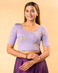 Jheeni Lavender Mirror Buti Blouse