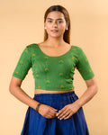 Keerti Bottle Green Jacquard Blouse