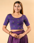 Keerti Purple Resham Buti Blouse