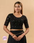 Shiromani Black Organza Back Blouse