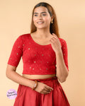 Shiromani Red Organza Back Blouse