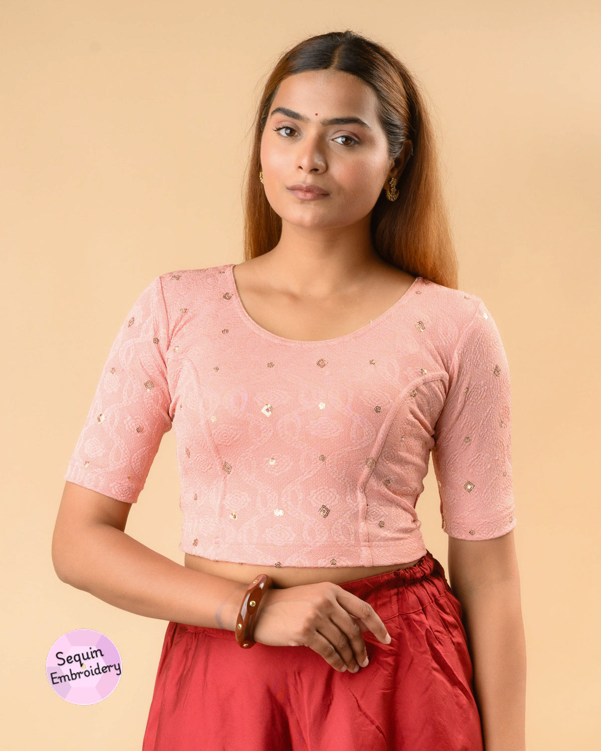 Shiromani Rose Organza Back Blouse