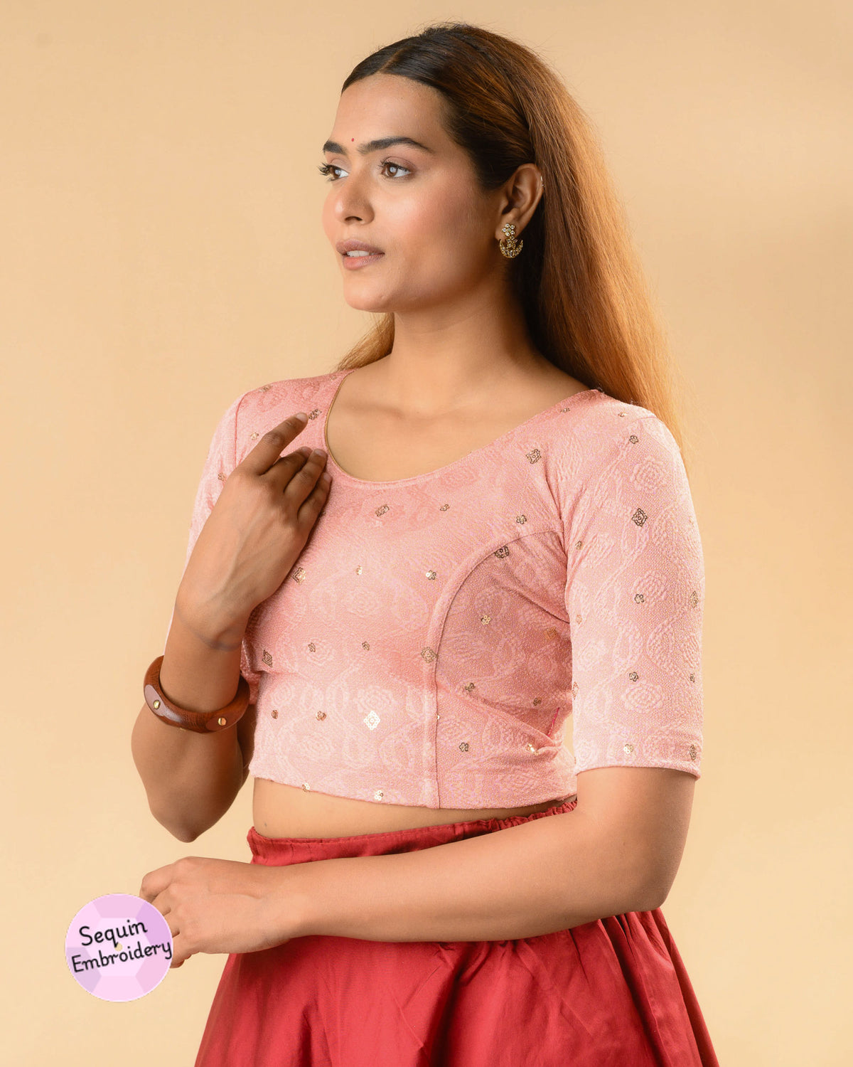 Shiromani Rose Organza Back Blouse