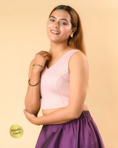 Shivani rose sleeveless blouse with princess seams by Advi - side