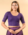 Yamini Purple Embroidered Back Blouse