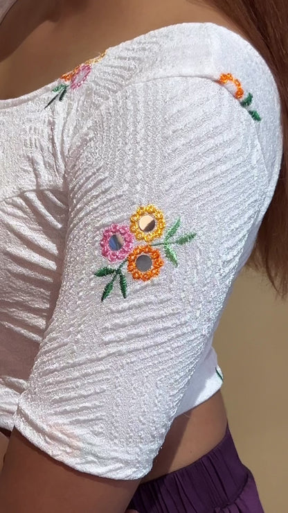 Jheeni Coffee Mirror Buti Blouse