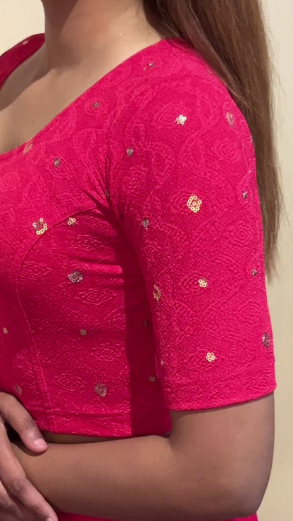Shiromani Rust Organza Back Blouse