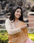 Sharad Skin Shawl Collar Long Sleeve Saree Blouse Advi